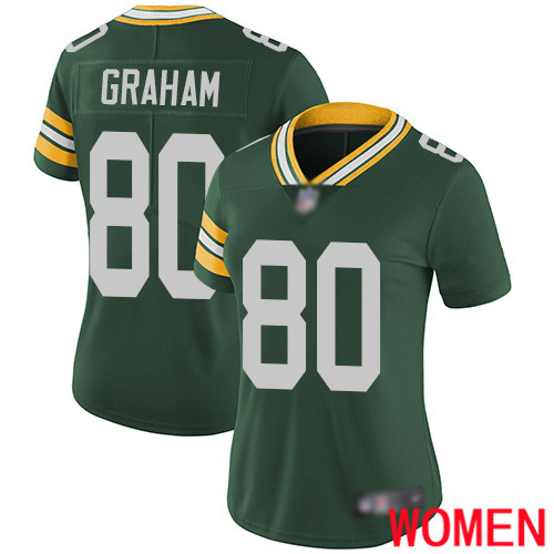 Green Bay Packers Limited Green Women #80 Graham Jimmy Home Jersey Nike NFL Vapor Untouchable